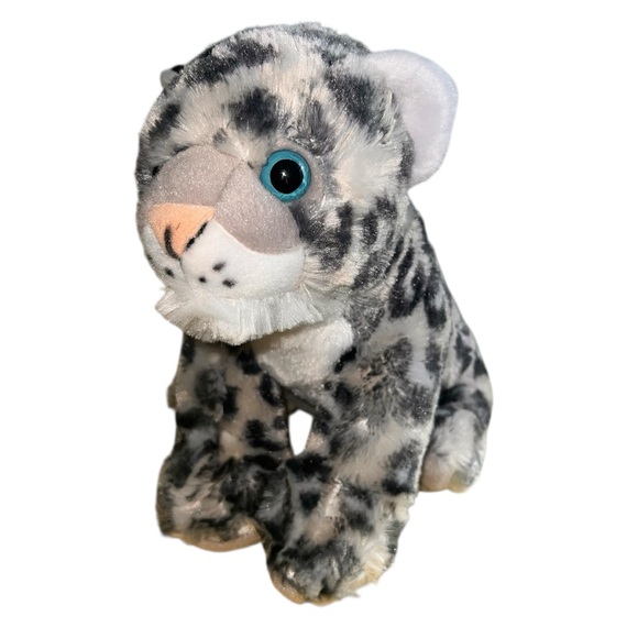 Wild Republic Baby Snow Leopard Hug’ems Stuffed Animal Cuddly Toy Blue Eyes - Picture 1 of 8